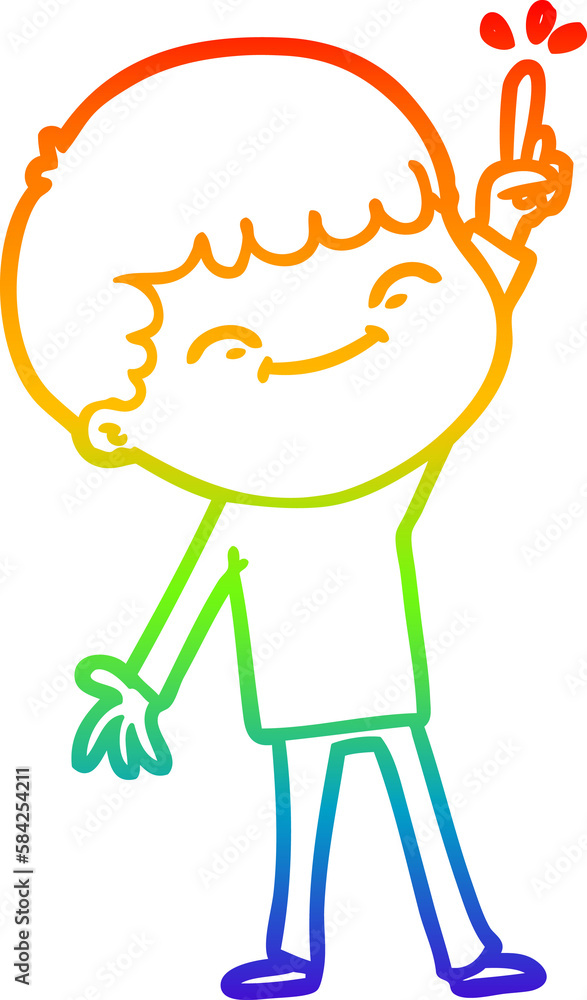 rainbow gradient line drawing cartoon happy boy rainbow gradient line drawing cartoon happy boy