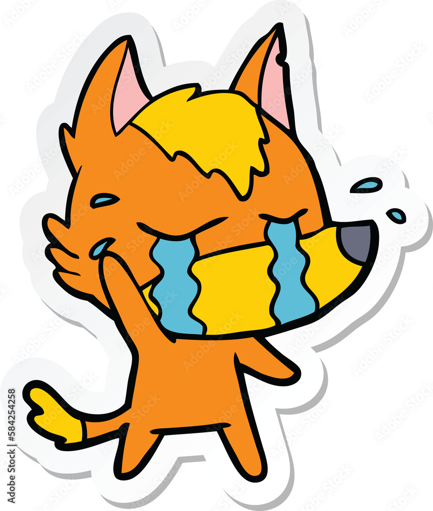 sticker of a cartoon fox sticker of a cartoon fox