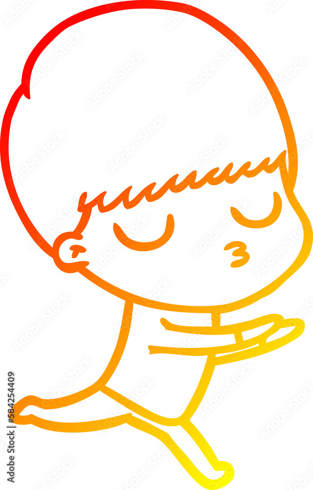 warm gradient line drawing cartoon calm boy warm gradient line drawing cartoon calm boy