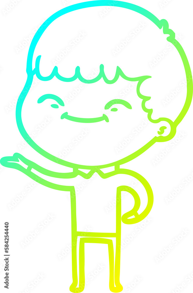 cold gradient line drawing cartoon happy boy cold gradient line drawing cartoon happy boy
