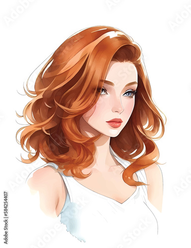 young beautiful girl with ginger hair
