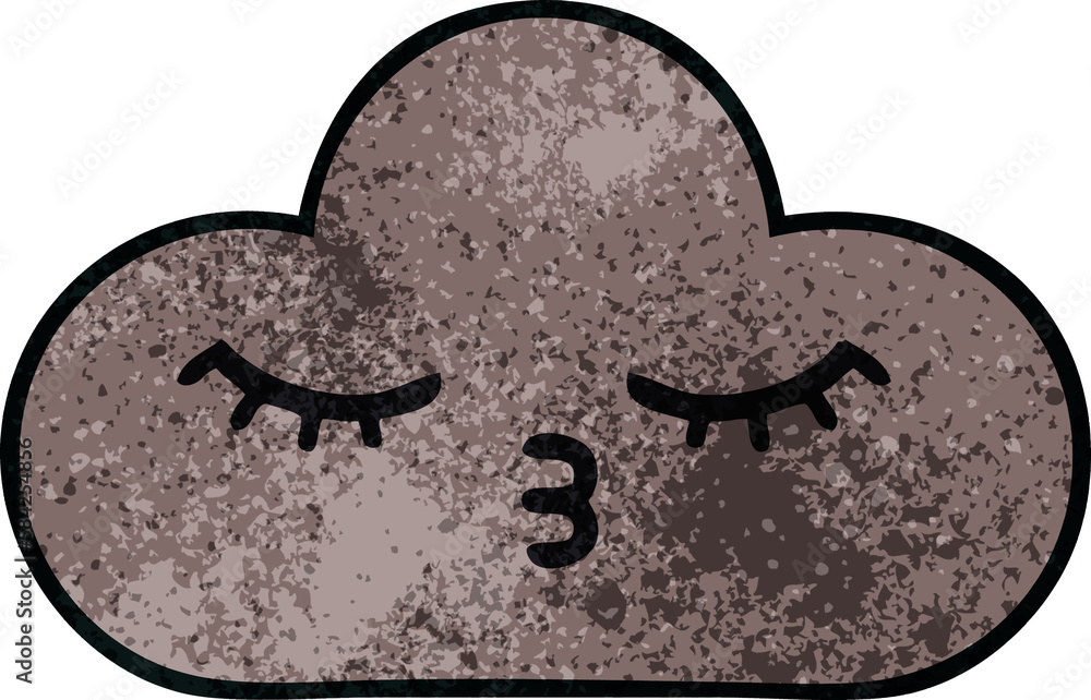 retro grunge texture cartoon storm cloud retro grunge texture cartoon storm cloud
