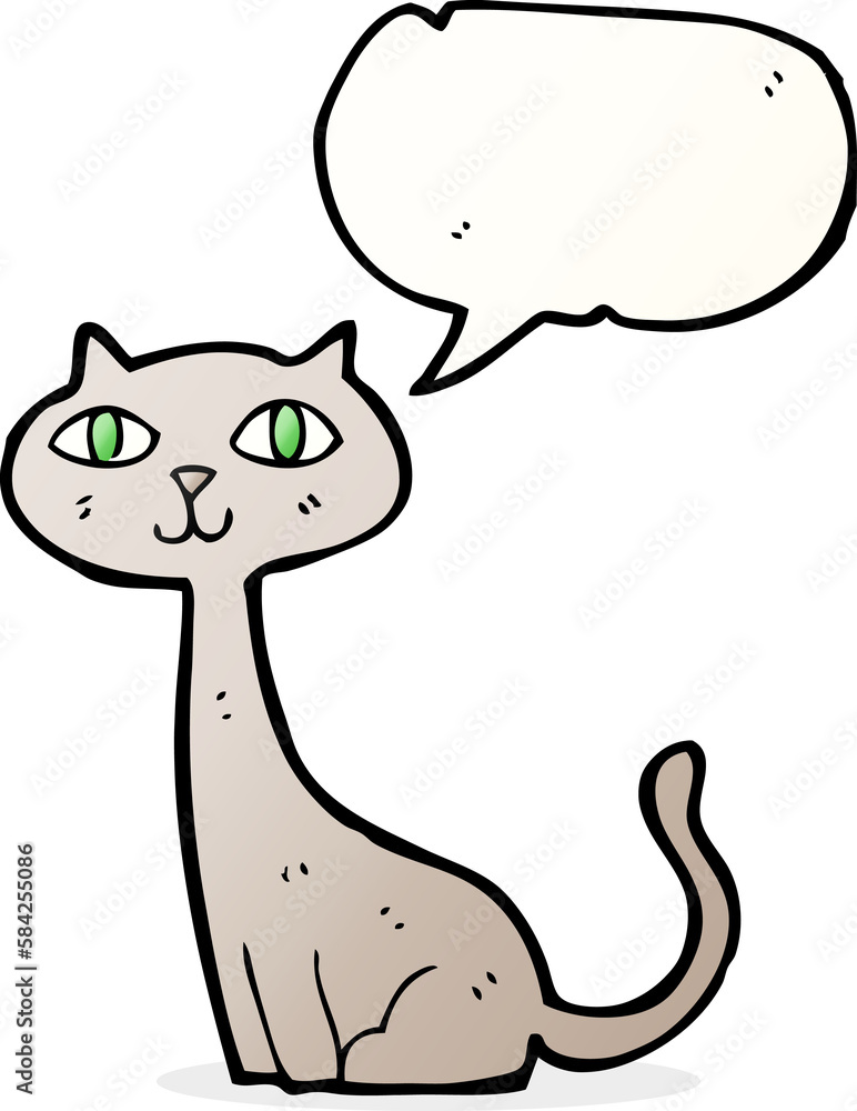 cartoon cat with speech bubble cartoon cat with speech bubble