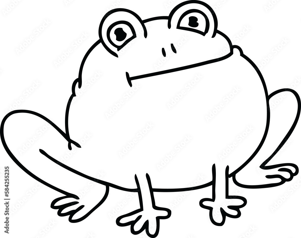 quirky line drawing cartoon frog quirky line drawing cartoon frog