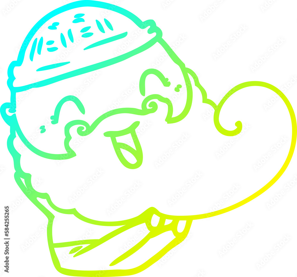 cold gradient line drawing happy bearded man cold gradient line drawing happy bearded man