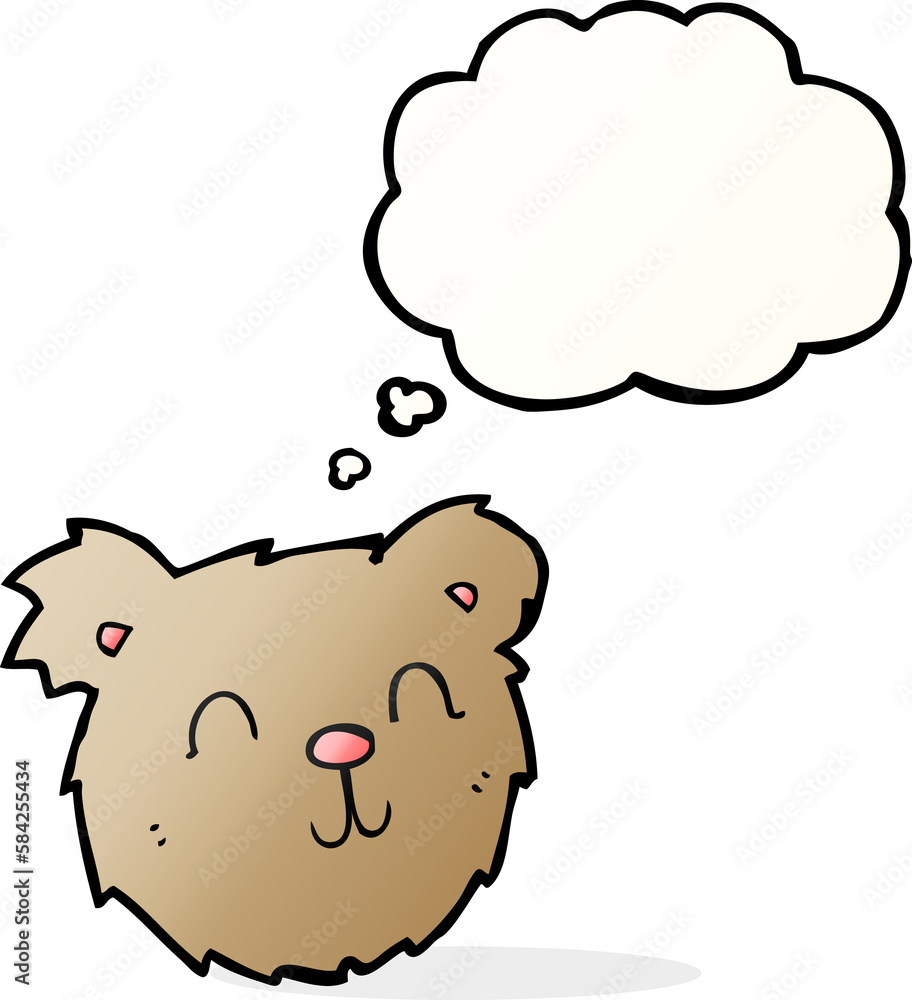 cartoon happy teddy bear face with thought bubble cartoon happy teddy bear face with thought bubble