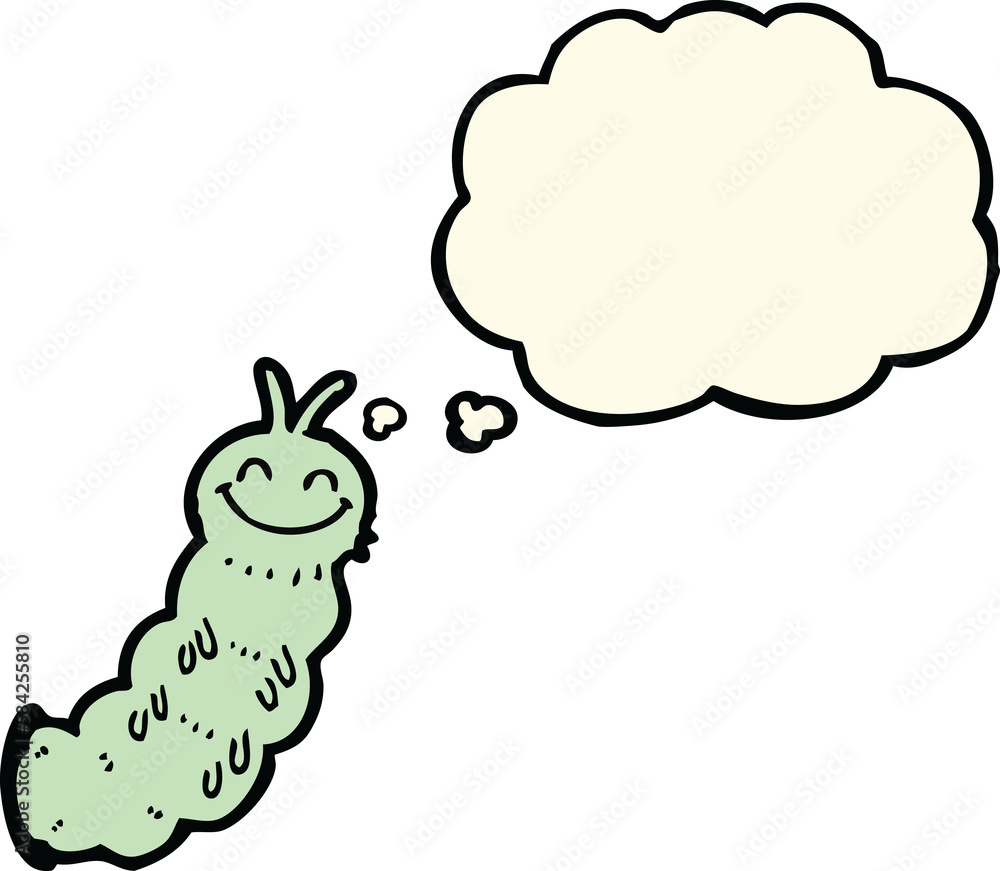 cartoon caterpillar with thought bubble cartoon caterpillar with thought bubble
