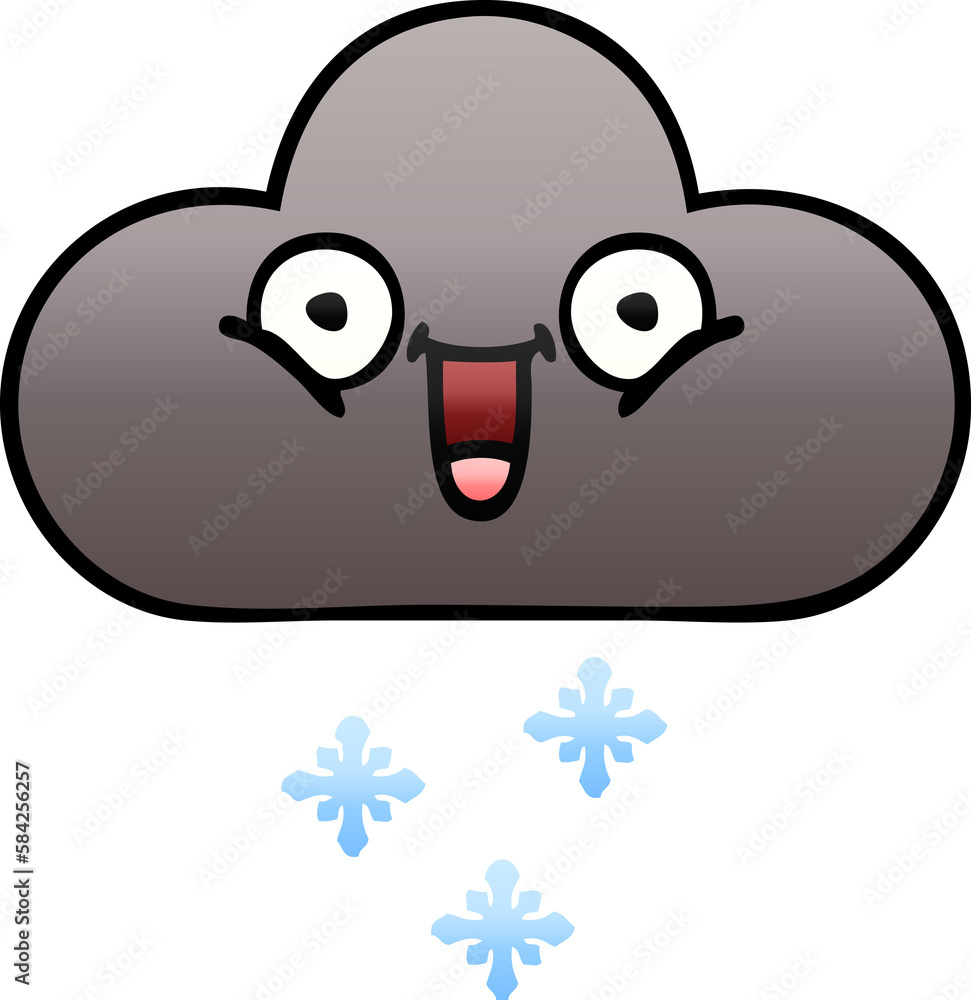 gradient shaded cartoon storm snow cloud gradient shaded cartoon storm snow cloud