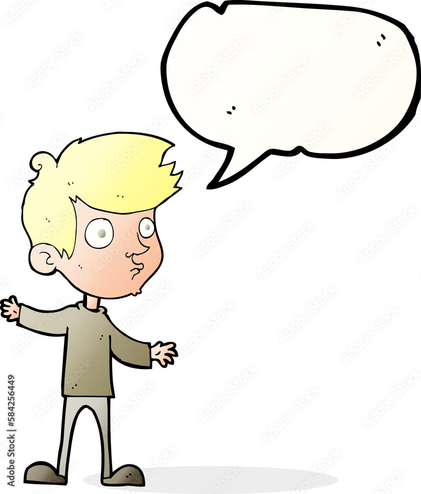 cartoon curious boy with speech bubble cartoon curious boy with speech bubble