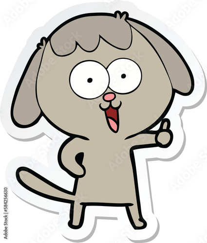 sticker of a cute cartoon dog