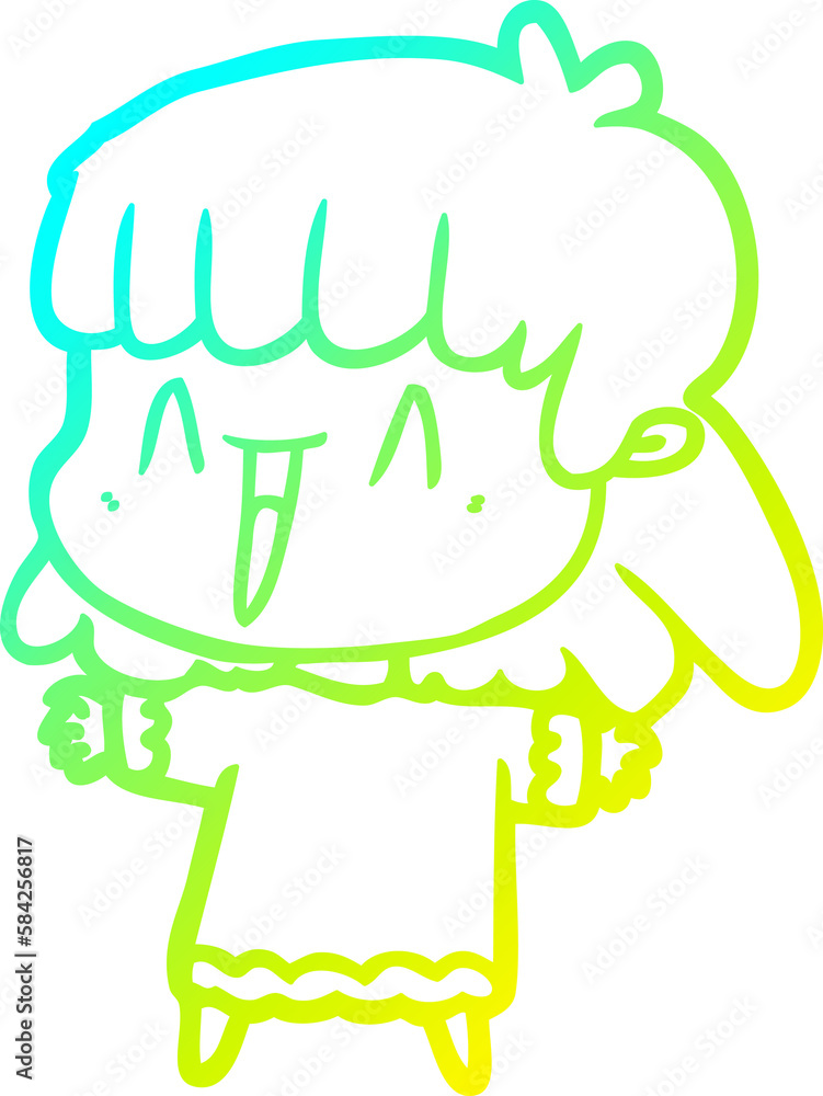 cold gradient line drawing cartoon woman cold gradient line drawing cartoon woman