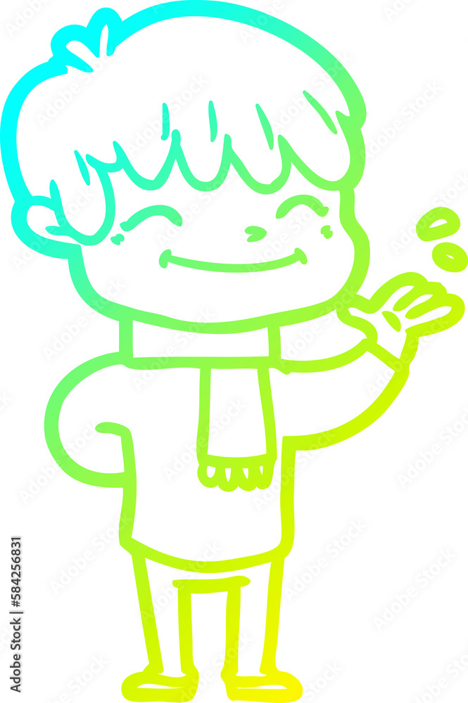 cold gradient line drawing cartoon happy boy cold gradient line drawing cartoon happy boy