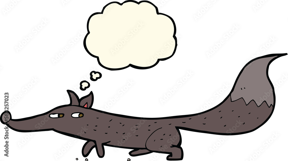 cartoon little fox with thought bubble cartoon little fox with thought bubble