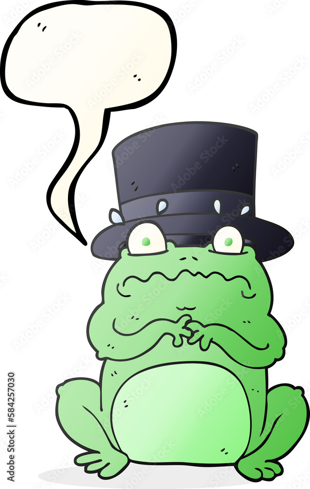 Obraz premium speech bubble cartoon wealthy toad