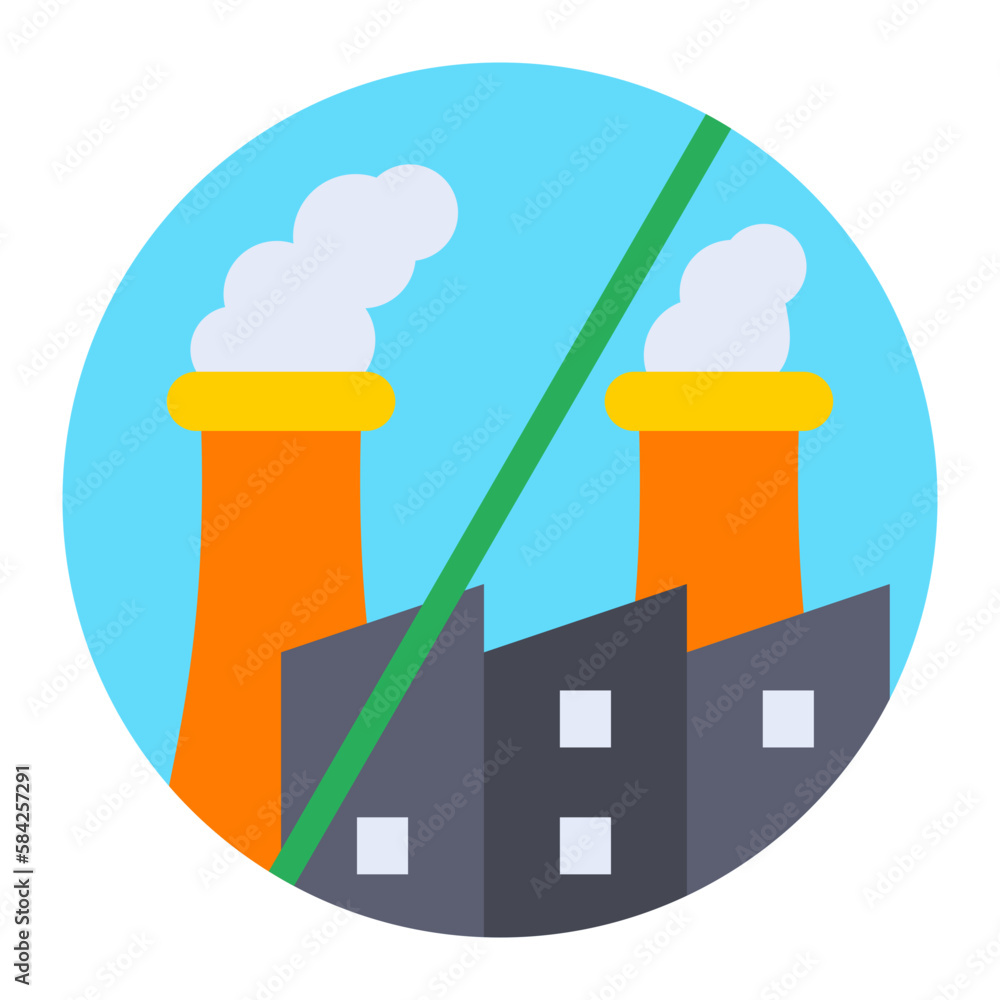 Zero Emission Flat Icon