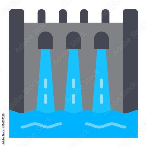 Hydroelectric Flat Icon