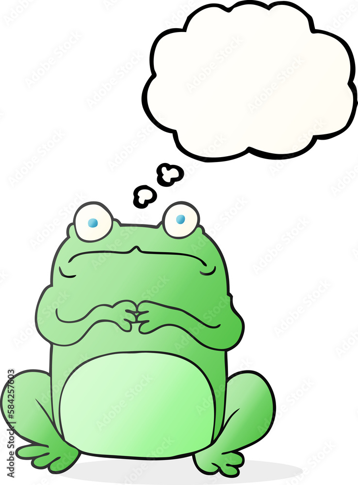 Obraz premium thought bubble cartoon nervous frog