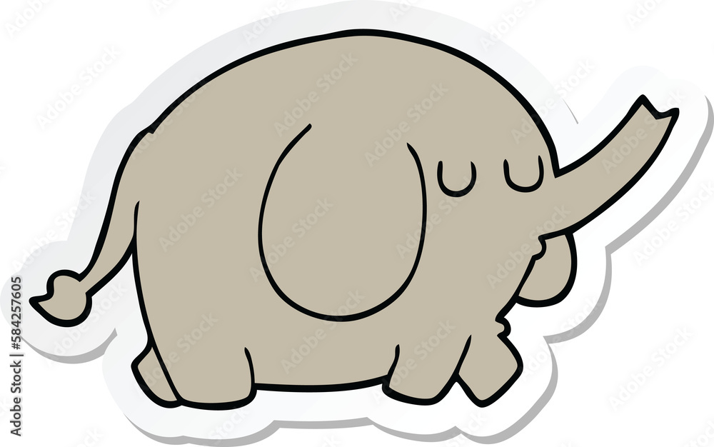 sticker of a cartoon elephant sticker of a cartoon elephant