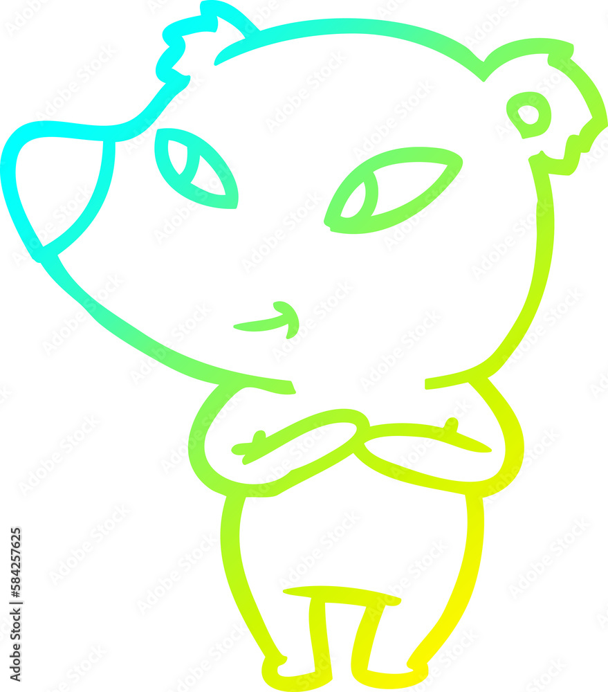 cold gradient line drawing cute cartoon bear cold gradient line drawing cute cartoon bear