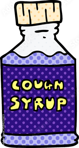 cartoon doodle cough syrup