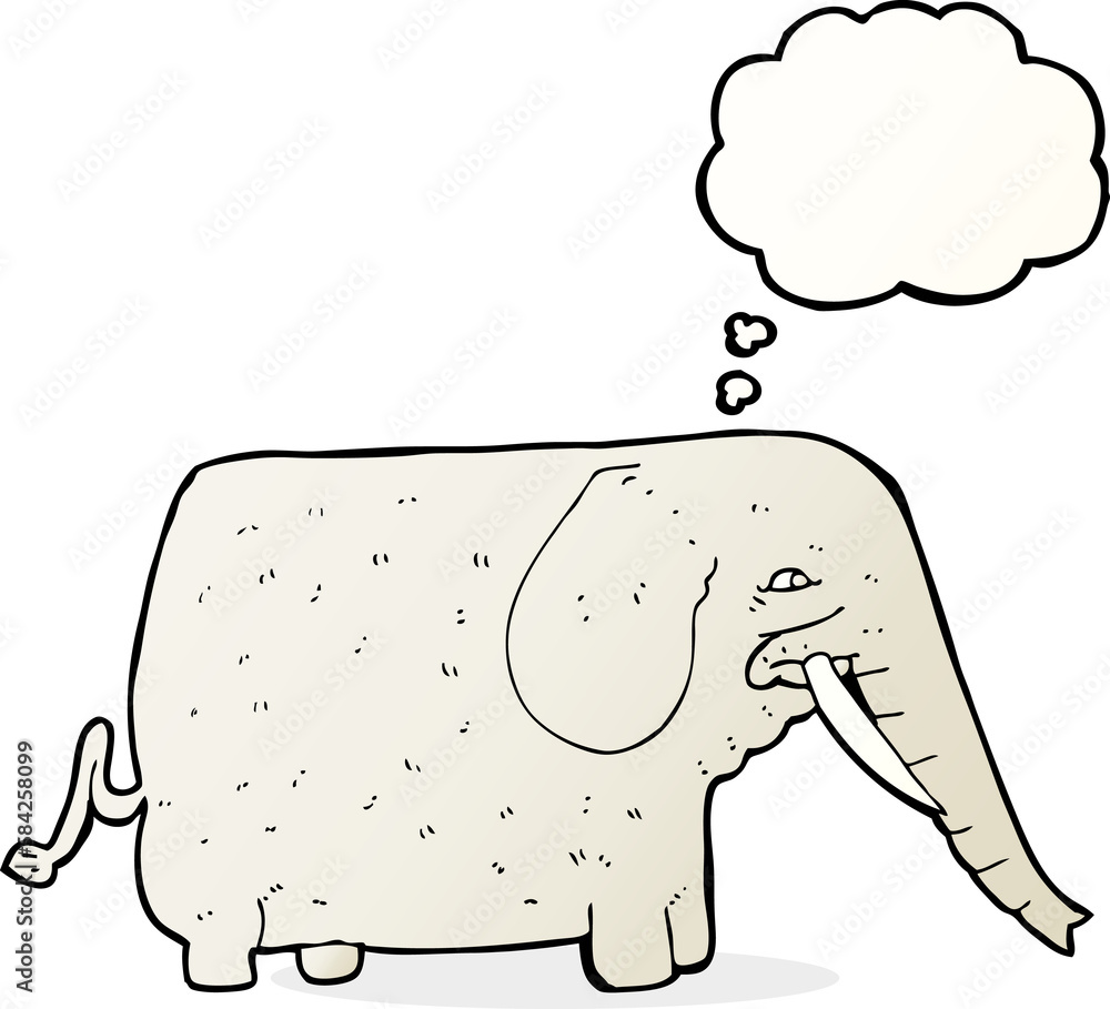 cartoon big elephant with thought bubble cartoon big elephant with thought bubble