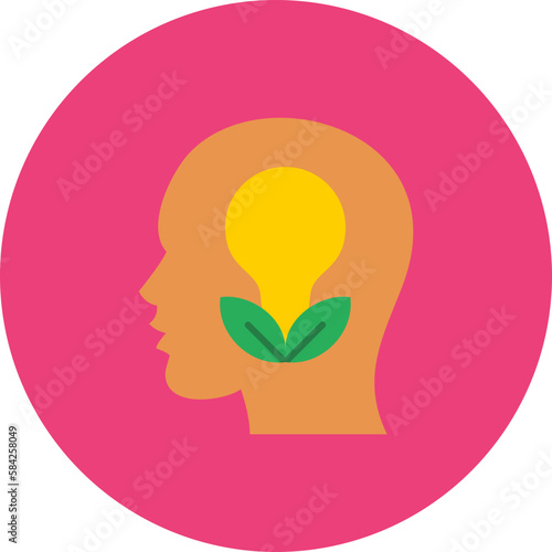 Think Green Multicolor Circle Flat Icon