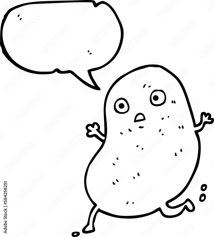 speech bubble cartoon potato running speech bubble cartoon potato running
