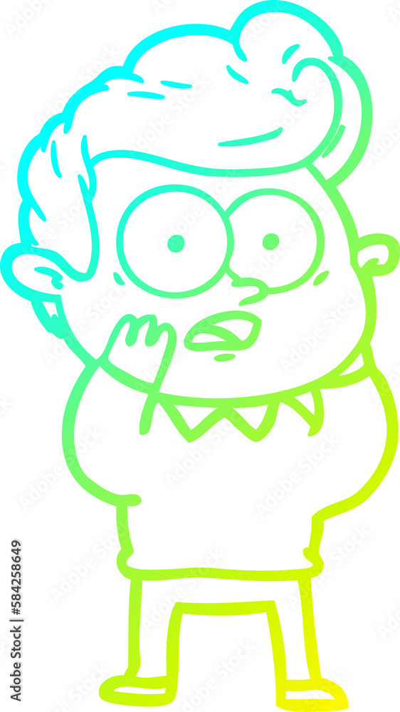cold gradient line drawing cartoon staring man cold gradient line drawing cartoon staring man