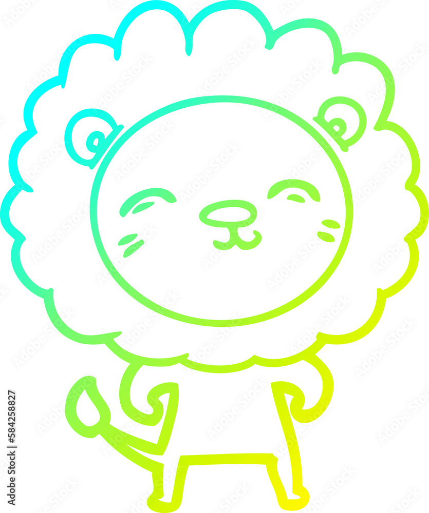 cold gradient line drawing cartoon lion cold gradient line drawing cartoon lion