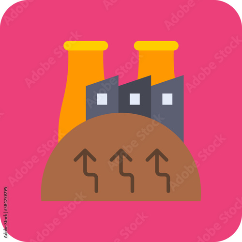 Geothermal Energy Multicolor Round Corner Flat Icon