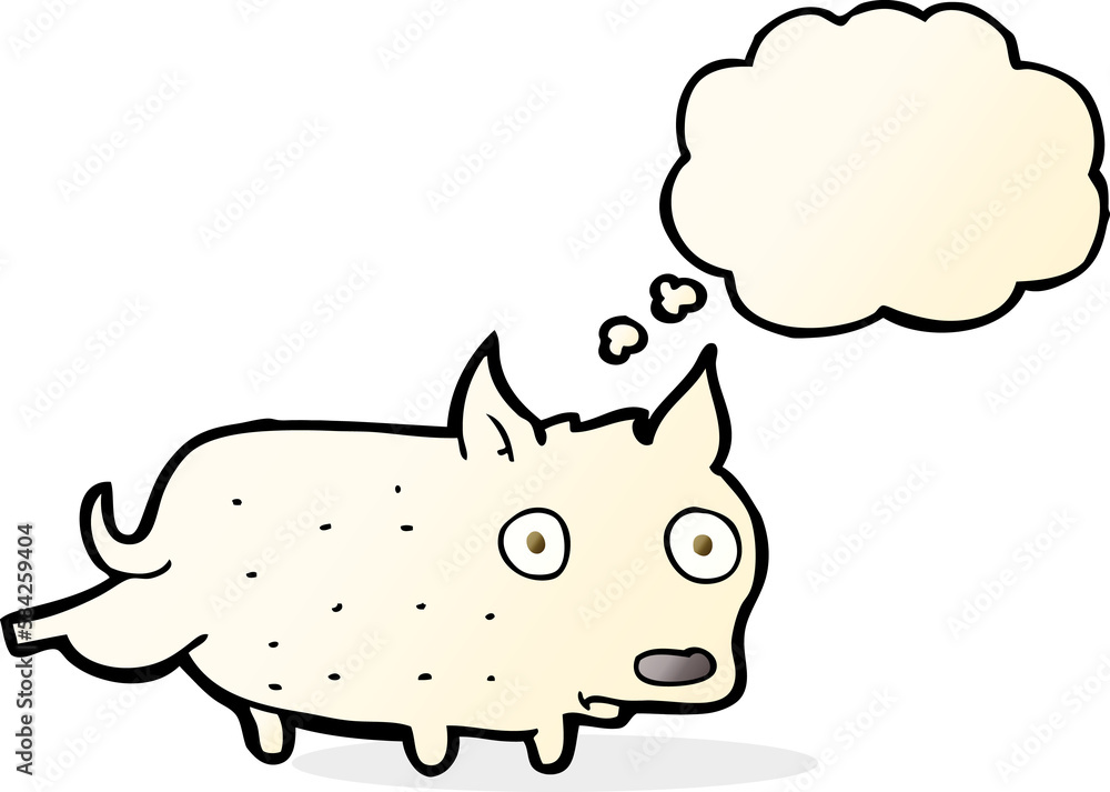cartoon little dog cocking leg with thought bubble cartoon little dog cocking leg with thought bubble