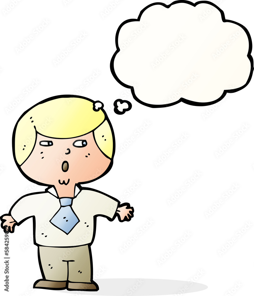 cartoon shocked boy with thought bubble cartoon shocked boy with thought bubble