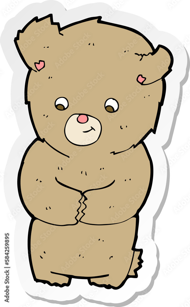 sticker of a cartoon teddy bear sticker of a cartoon teddy bear