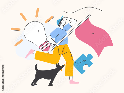 Vector internet operation hand-drawn illustration of people exercising and running healthy

