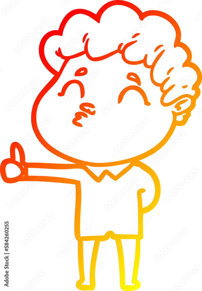 warm gradient line drawing cartoon man pouting warm gradient line drawing cartoon man pouting