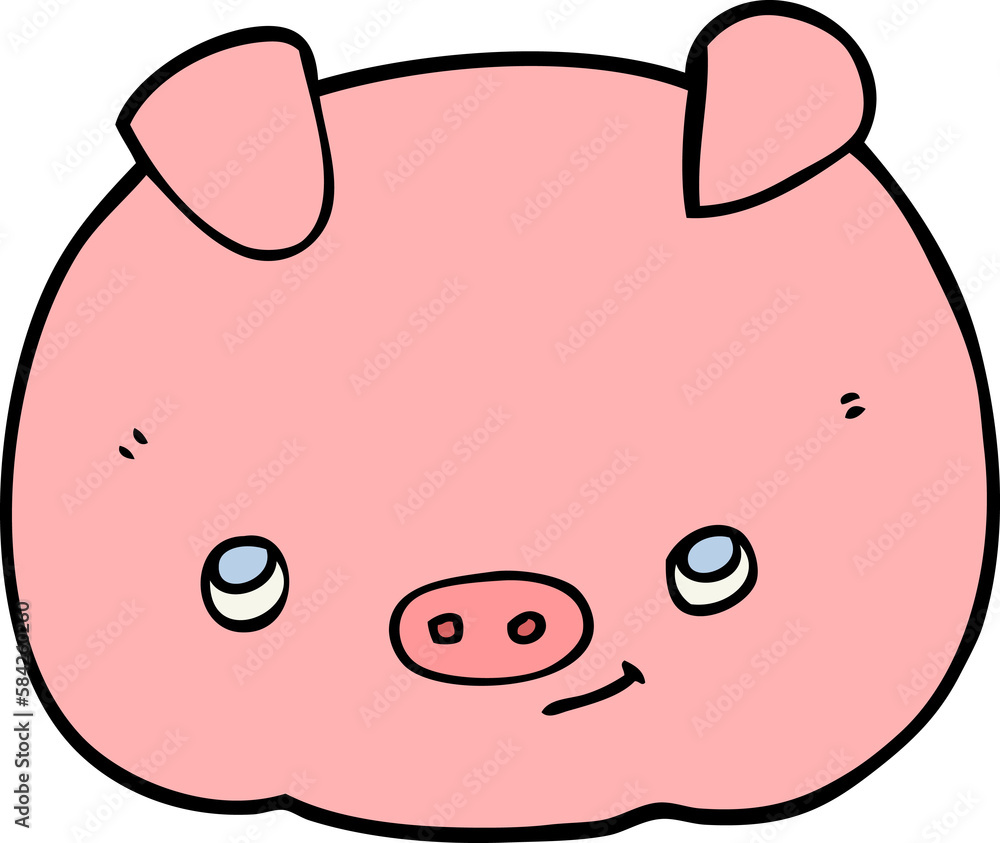 Fototapeta premium cartoon happy pig