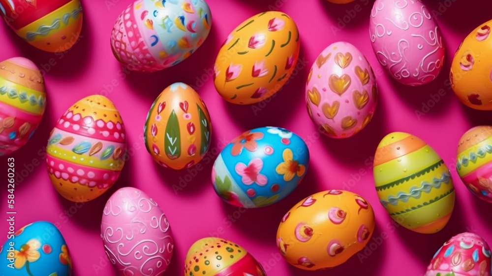 Colorful and artfully painted easters background. Concept of happy easter day.