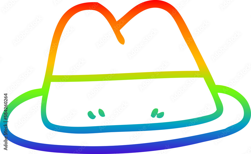 rainbow gradient line drawing cartoon old style hat rainbow gradient line drawing cartoon old style hat