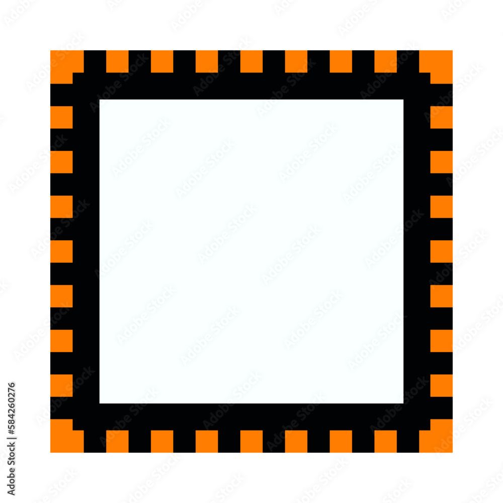 Obraz premium Orange Black Notched Square Stroke Frame