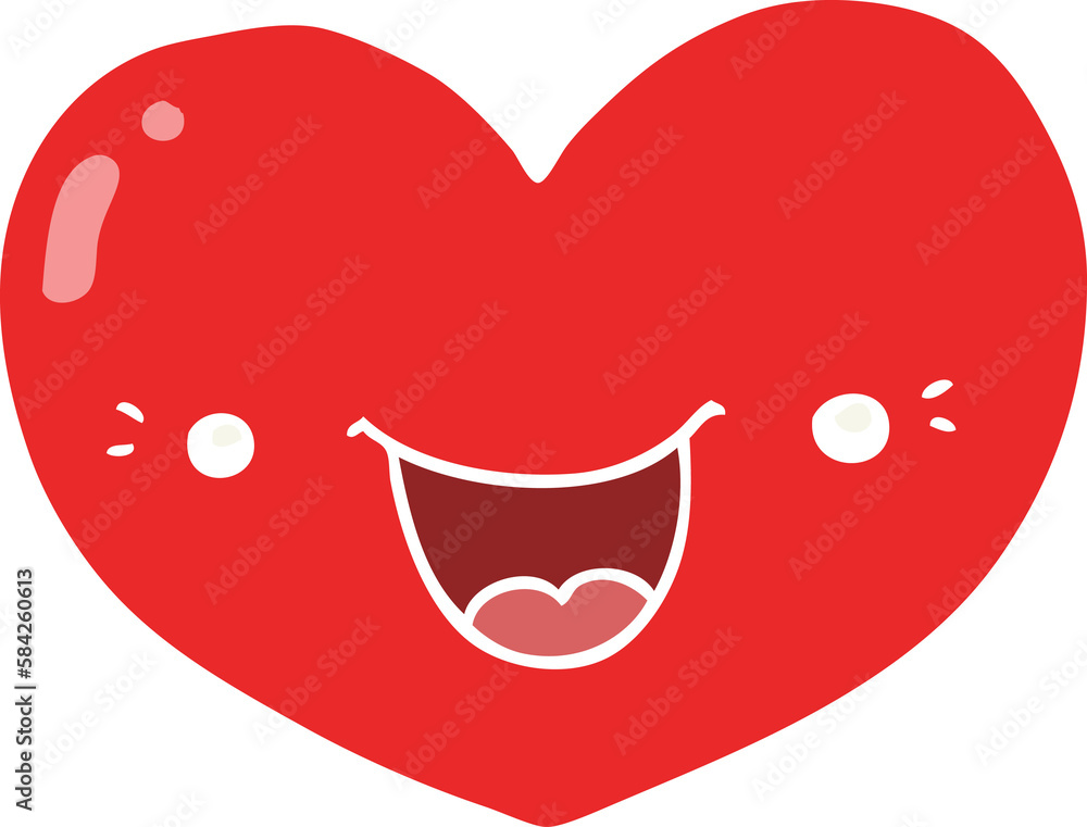 flat color style cartoon love heart character flat color style cartoon love heart character