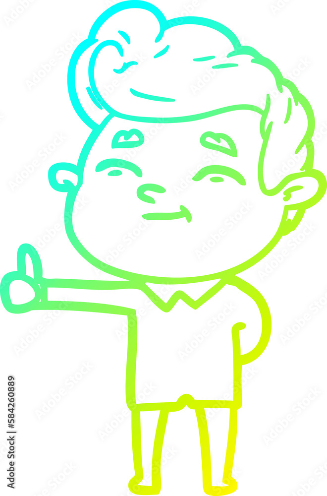 cold gradient line drawing happy cartoon man cold gradient line drawing happy cartoon man