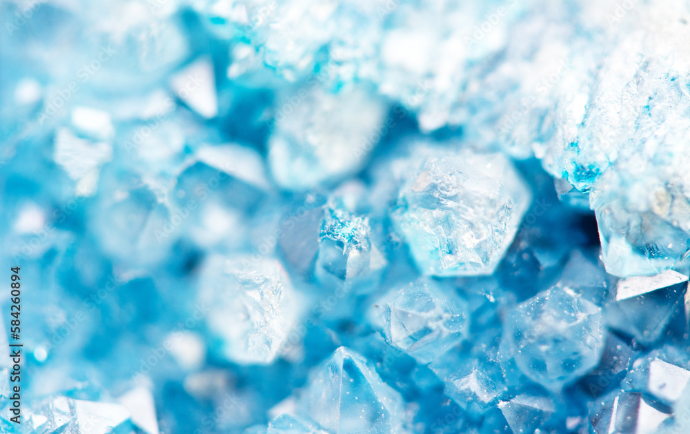 Winter background of blue agate crystals closeup Winter background of blue agate crystals closeup