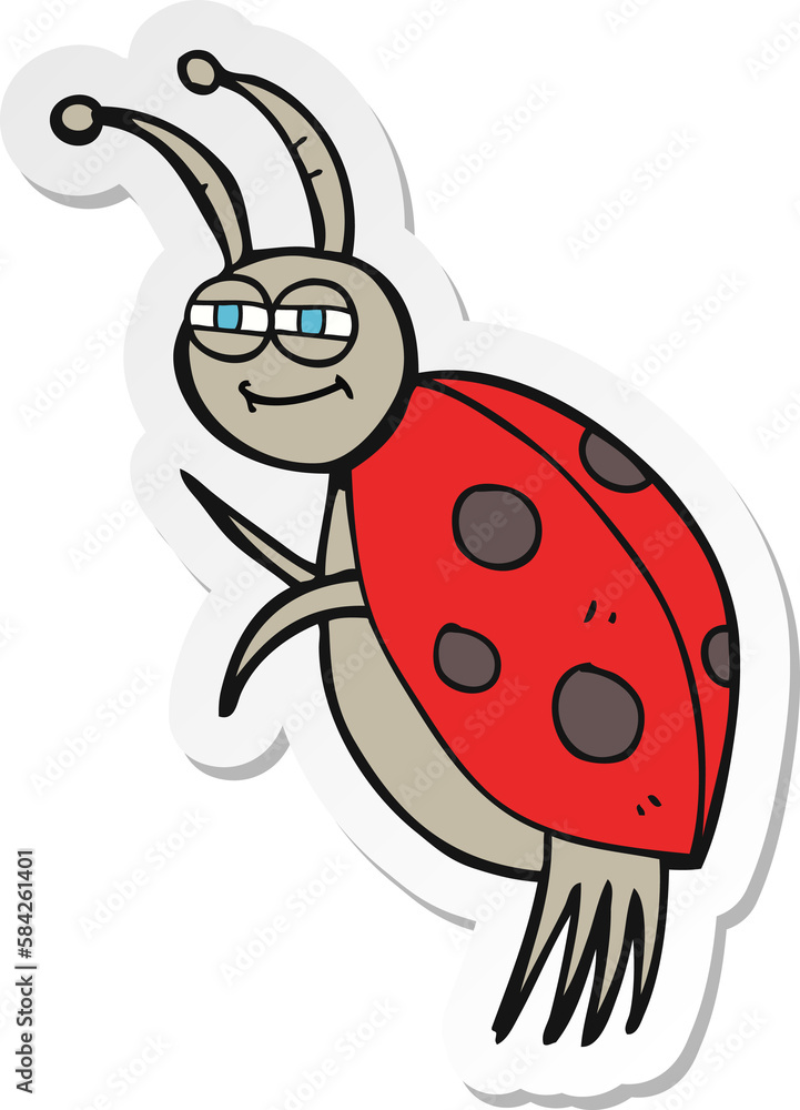 sticker of a cartoon ladybug sticker of a cartoon ladybug
