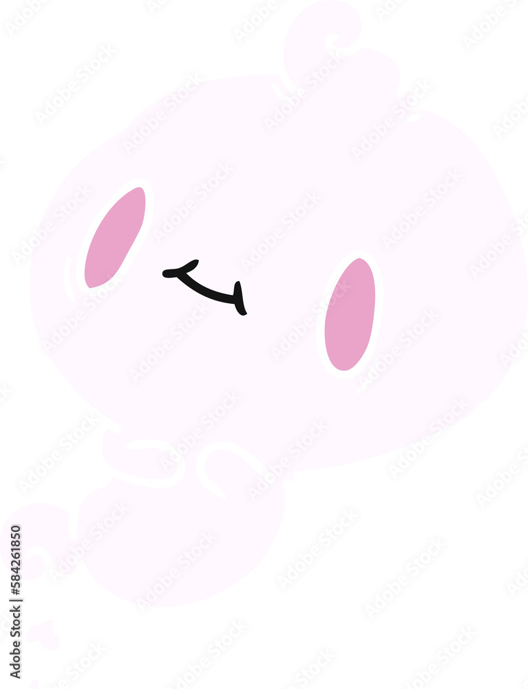 Fototapeta premium cartoon of a kawaii cute ghost