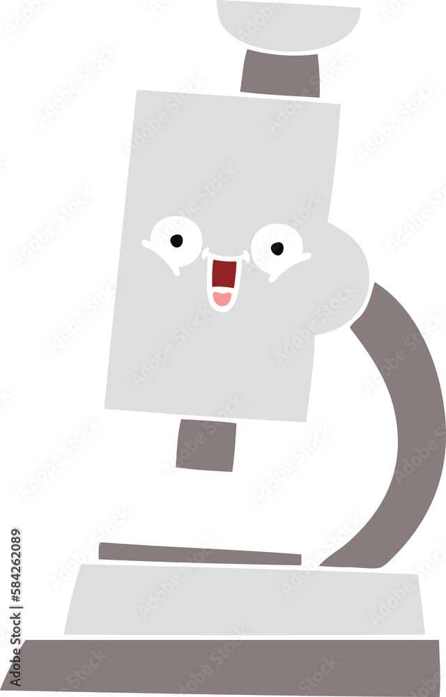 flat color retro cartoon microscope flat color retro cartoon microscope