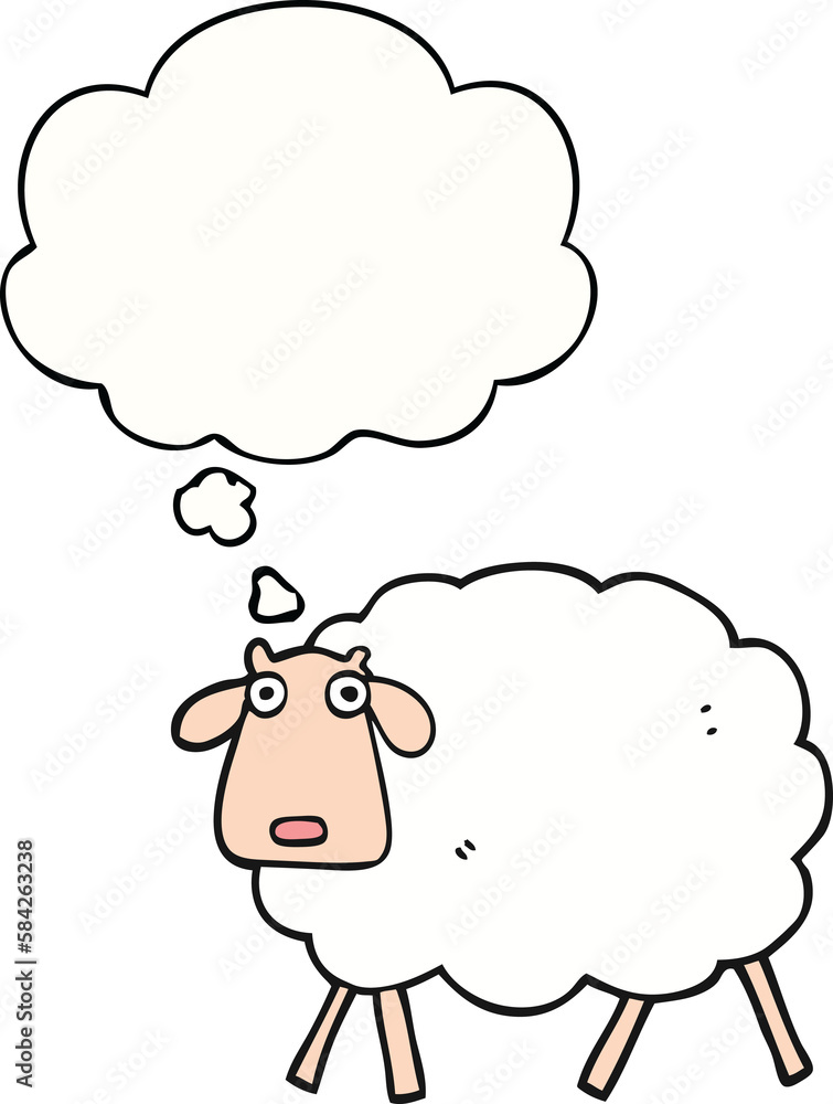 cartoon sheep and thought bubble cartoon sheep and thought bubble