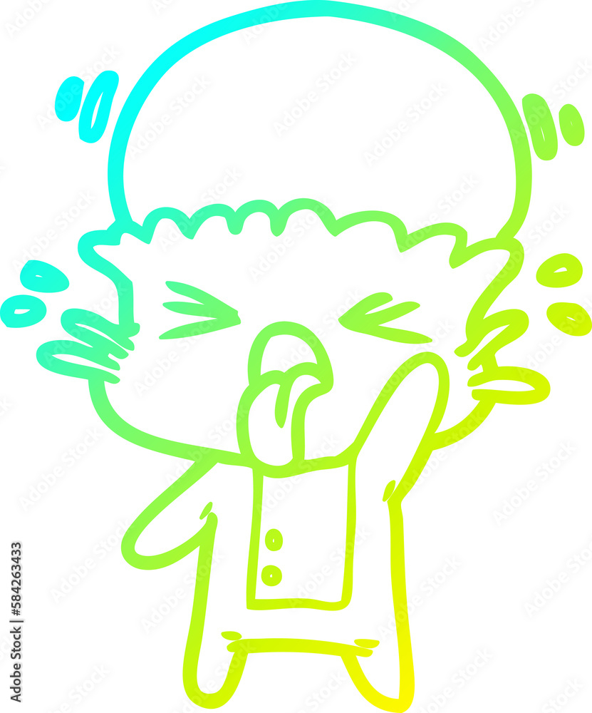 cold gradient line drawing disgusted cartoon alien cold gradient line drawing disgusted cartoon alien