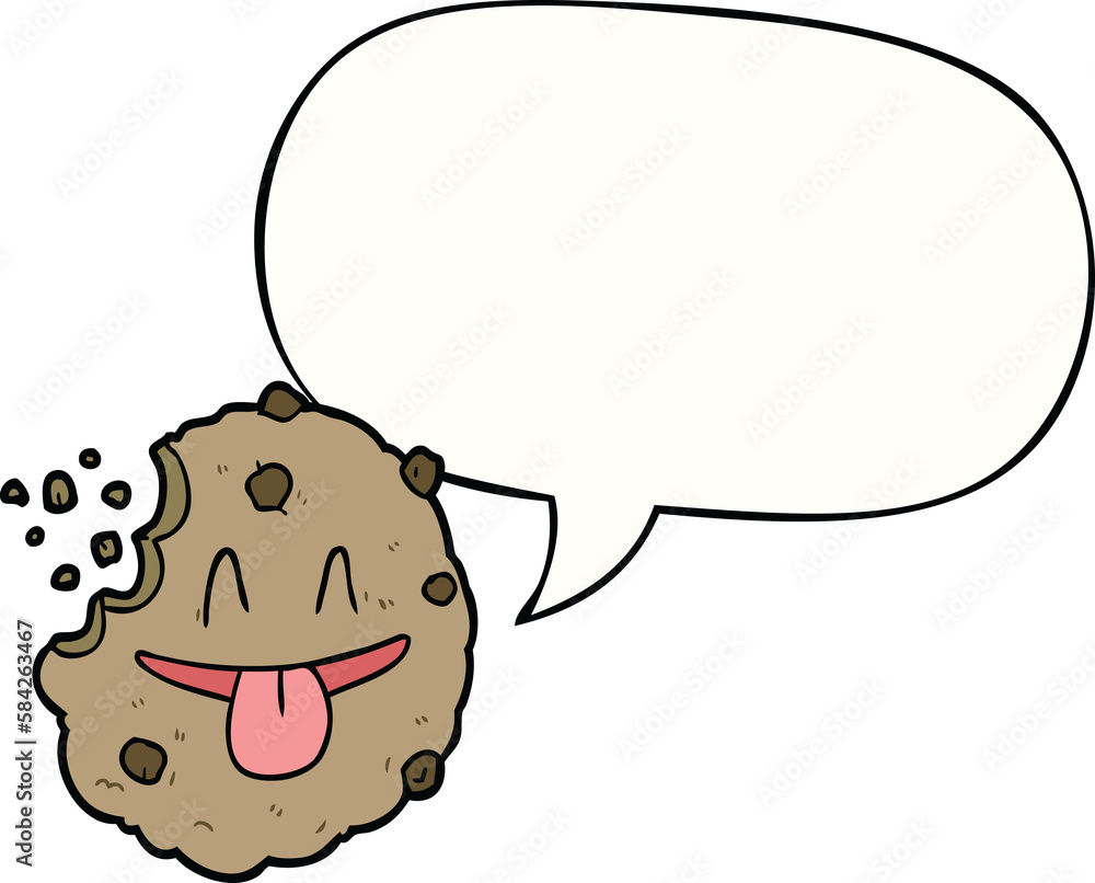 cartoon cookie and speech bubble cartoon cookie and speech bubble