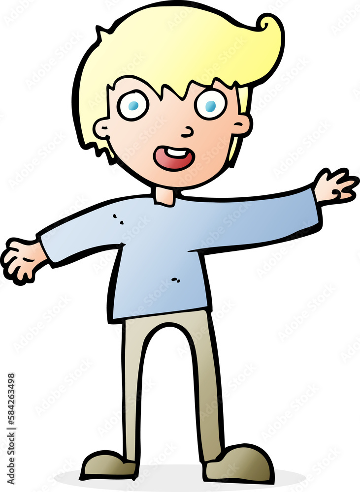 Fototapeta premium cartoon excited boy