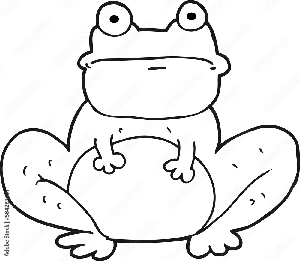 black and white cartoon frog black and white cartoon frog